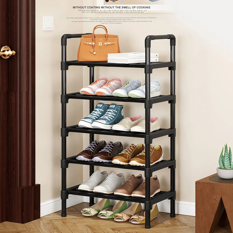 Living Room Shoe Rack Metal Simple Footwear Organizer Stand Holder Space-saving  Shelf