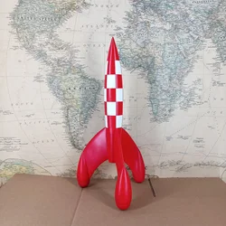 Comic Belgium France Herge Aventures Moon On A Marche Sur La Lune Rocket Snowy Haddock Figure Model Toys Room Desk Crafts