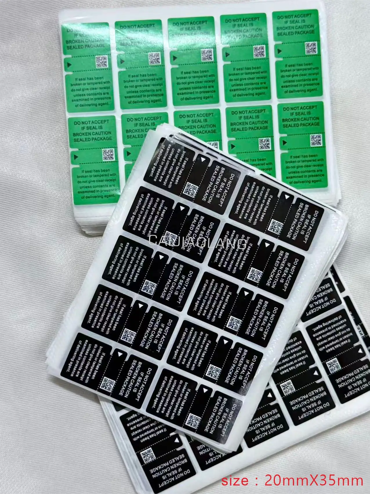 

100pcs/lot batch universal mobile phone sealed label sticker for 25mmX35mm green black one plus sticker