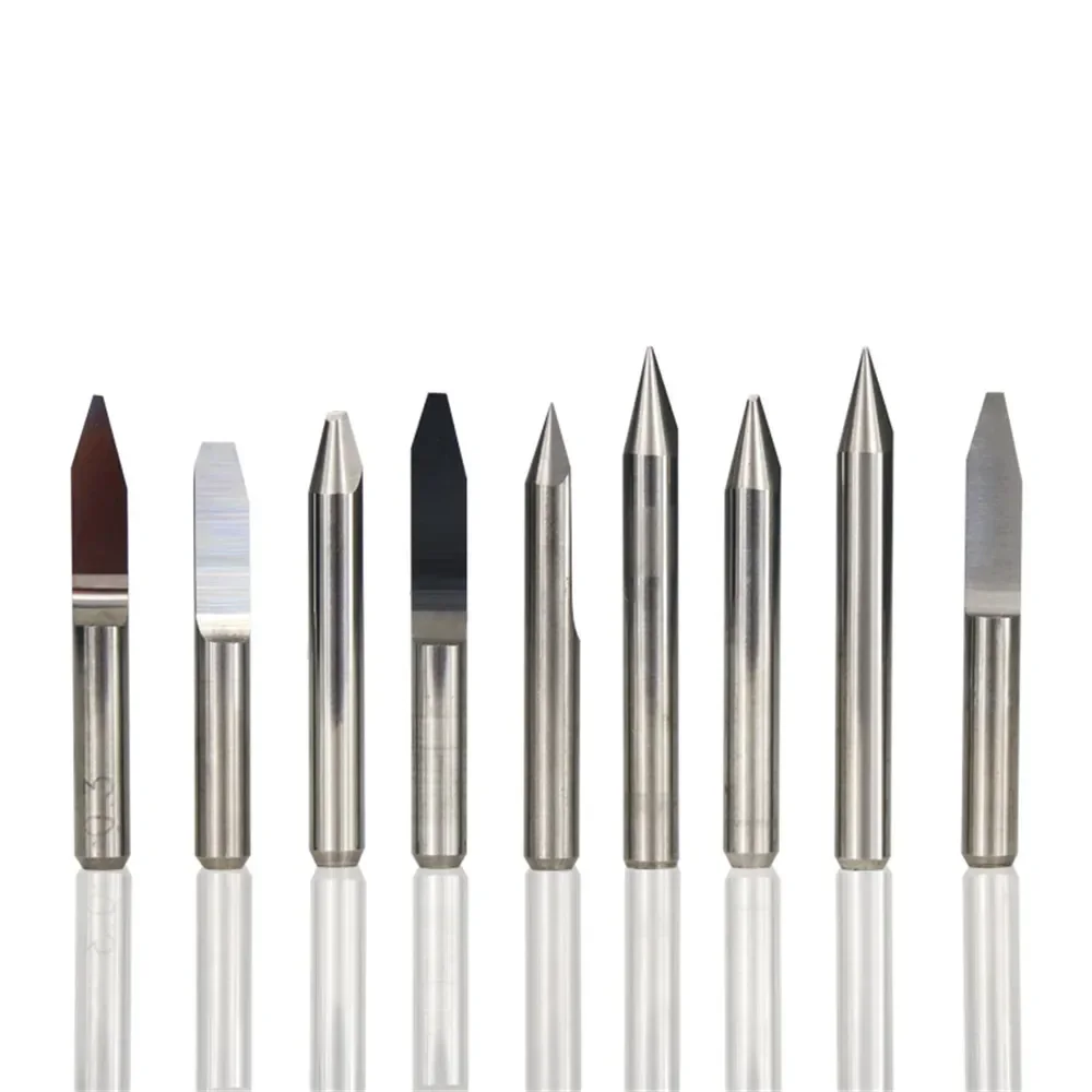 

10 pcs 30 40 degree v shape end mill 3.175mm (1/8 '') shank carbide pcb engraving bits cnc router tool