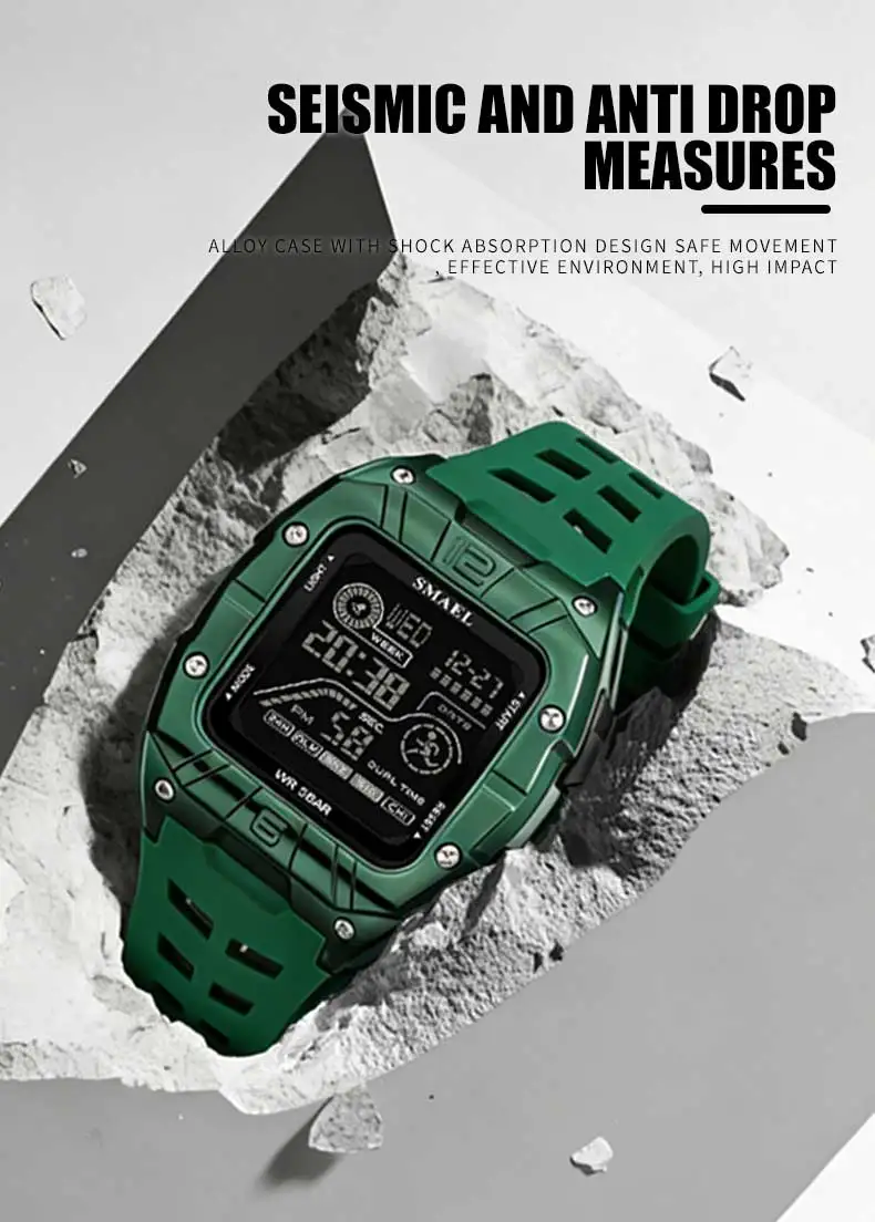 SMAEL brand men's electronic watch8127 fashion outdoor sports waterproof dial stopwatch alarm clock digital LED electronic watch