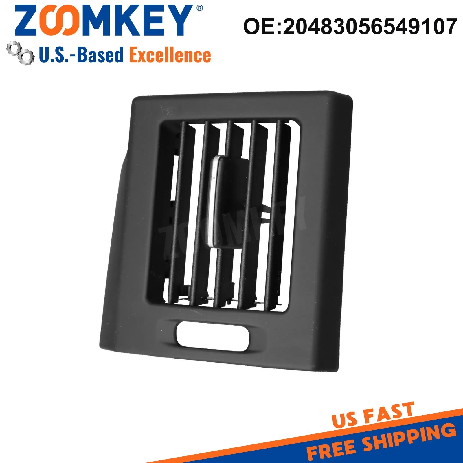 

ZOOMKEY Front Right AC Vent Grille Outlet Panel Black Fit For Mercedes GLK350 2008-2012 20483056549107