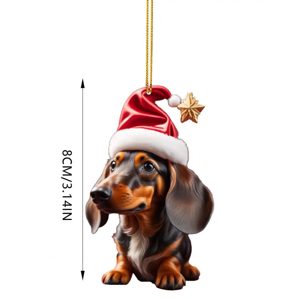 Christmas Tree Pendant Holiday Ornament Adorable Cartoon Puppy Christmas Tree Ornament for Car Rearview Mirror Acrylic for Home