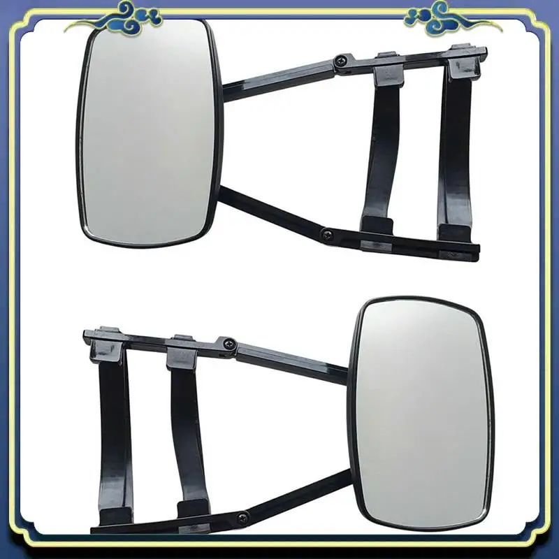 AU16-Universal Towing Mirrors For Towing 360° Rotation Adjustable Towing Mirror, Black 2PCS