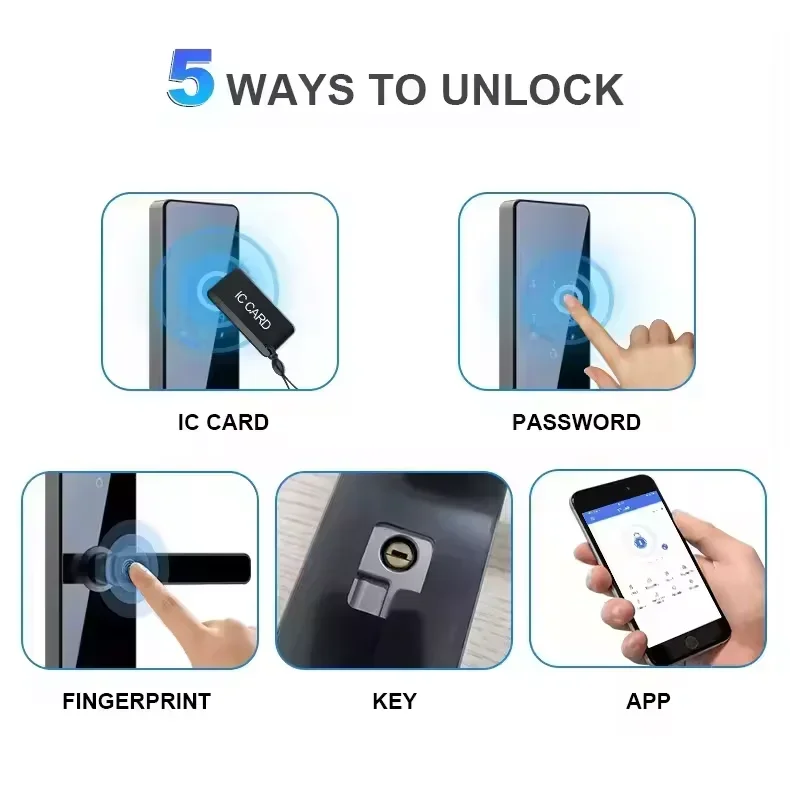 Smart Lock With TT Blue tooth Tuyas Wifi App Control Deadbolt Password Door Lock Digital Waterproof Fingerprint Smart Door Lock