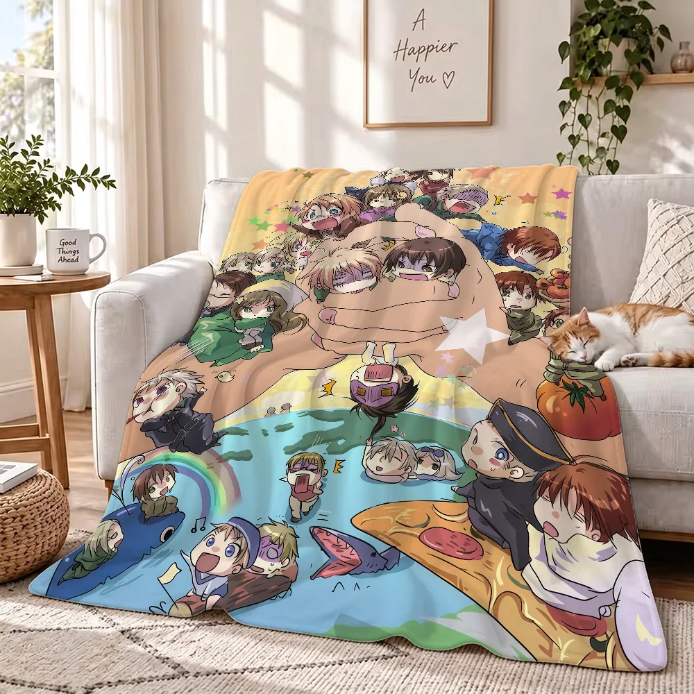 Cartoon Hetalia Axis Blanket Soft Skin Friendly And Thick Suitable For Bedroom Living Room Bed Sofa Camping Office Gift