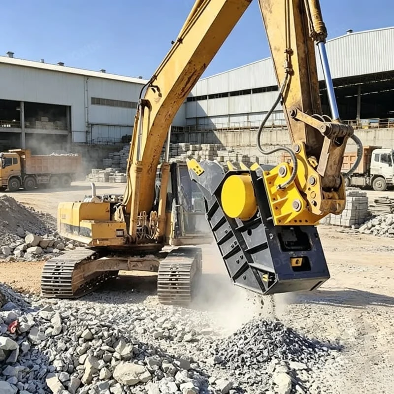 Hydraulic Jaw Crusher Bucket Q460 Steel Material Stone Concrete Crusher Bucket for 20 T Excavators for Mining Projects Custom
