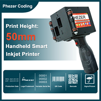 Phezer 50mm Label Printer P50 QR Bar Batch Code Date Number Logo Expiry Date Handheld Inkjet Printer 25 Languages Portable