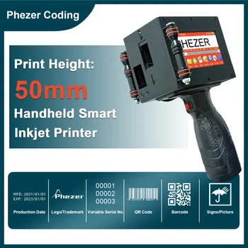 Phezer-50mm 라벨 프린터 P50 QR 바 배치 코드 날짜 번호 로고 만료일 휴대용 잉크젯 프린터, 25 개 언어 휴대용 Best5 Phezer-50mm 라벨 프린터 P50 QR 바 배치 코드 날짜 번호 로고 만료일 휴대용 잉크젯 프린터, 25 개 언어 휴대용 Best5