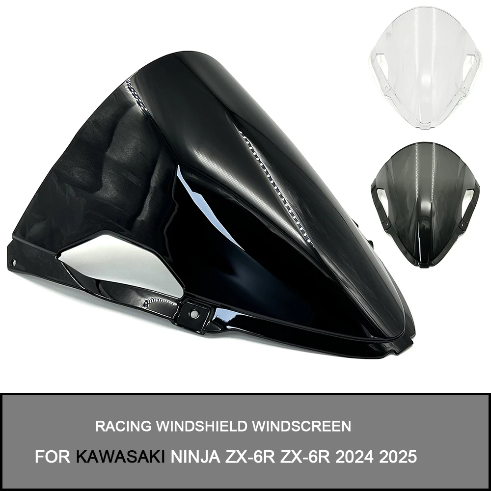 For Kawasaki ZX 6R ZX636 ZX6R 2024 2025 Motorcycle Accessories Racing Windshield Windscreen Wind Deflector Screen Double Bubble