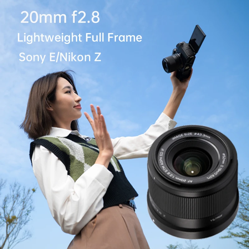 VILTROX 20mm F2.8 for Sony e Lens Nikon Z Mount Lens Full Frame Camera Lens Ultra Wide Angle Auto Focus Vlog Lens A7CII ZVE10 Z6