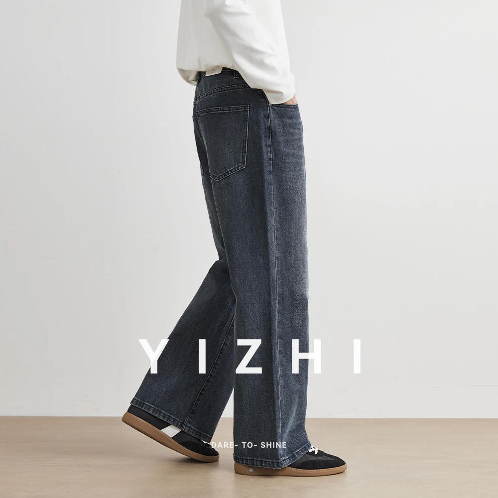 

Fall New Arrival Basic Flared Jeans Men Trendy American High Street Style Retro Long Pants Casual Straight Leg Denim