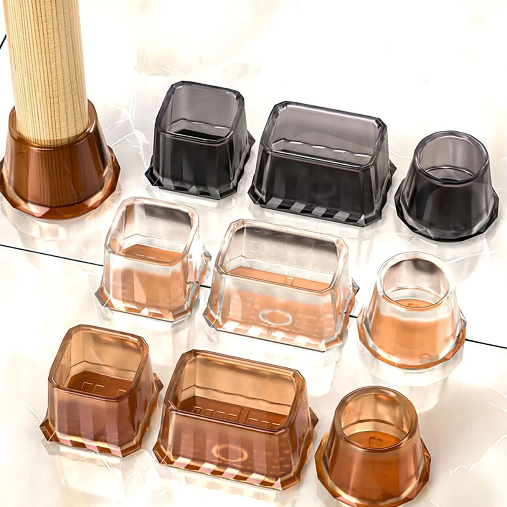 TPR Silicone Protective Cover Table Chair Leg Guards Pads Floor Protectors Furniture Foot Covers Anti Slip&Noise Reduction