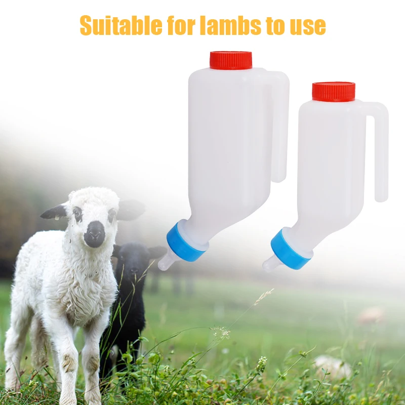 500ML/800ML Lamb Milk Feeding Bottle for Small Animals Lamb Nursing Bottles with Soft Nipple Goat Bottle Hangable Lamb Feeder