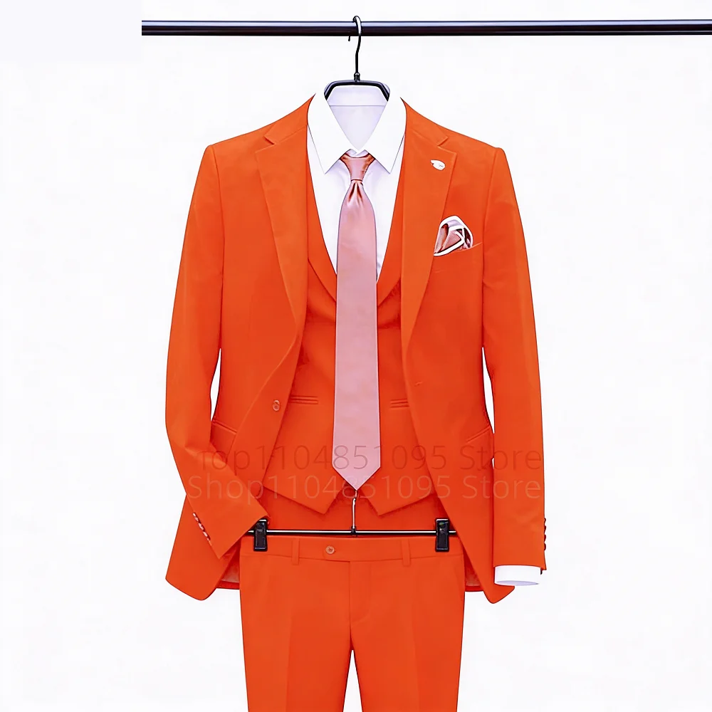 

Мужской костюм-тройка (пиджак + брюки + жилет) приталенного кроя, для деловых встреч и свадеб, с лацканами-клеш, смарт-кэжуал, смокинг для жениха