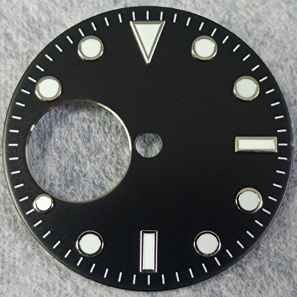 28.5mm Customize Logo Ice Blue Luminous Skeleton Dial for NH38 Movement with Green Blue Black Silver/Gold/Rose Gold Markers