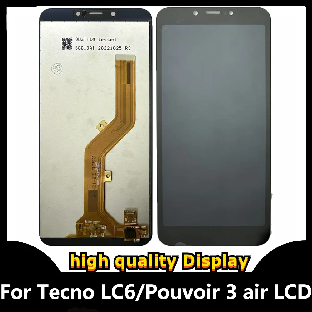 

6,0 "для Tecno Pouvoir 3 Air LC6 ЖК-дисплей с цифровым преобразователем сенсорного экрана в сборе для Pouvoir 3, запасные части для ремонта воздуха