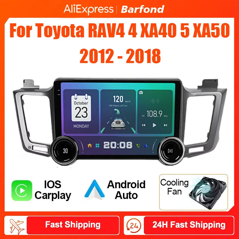 Barfond For Toyota RAV4 4 XA40 5 XA50 2012 - 2018 Car Radio Multimedia Video Player Navigation stereo GPS Android 2din dvd