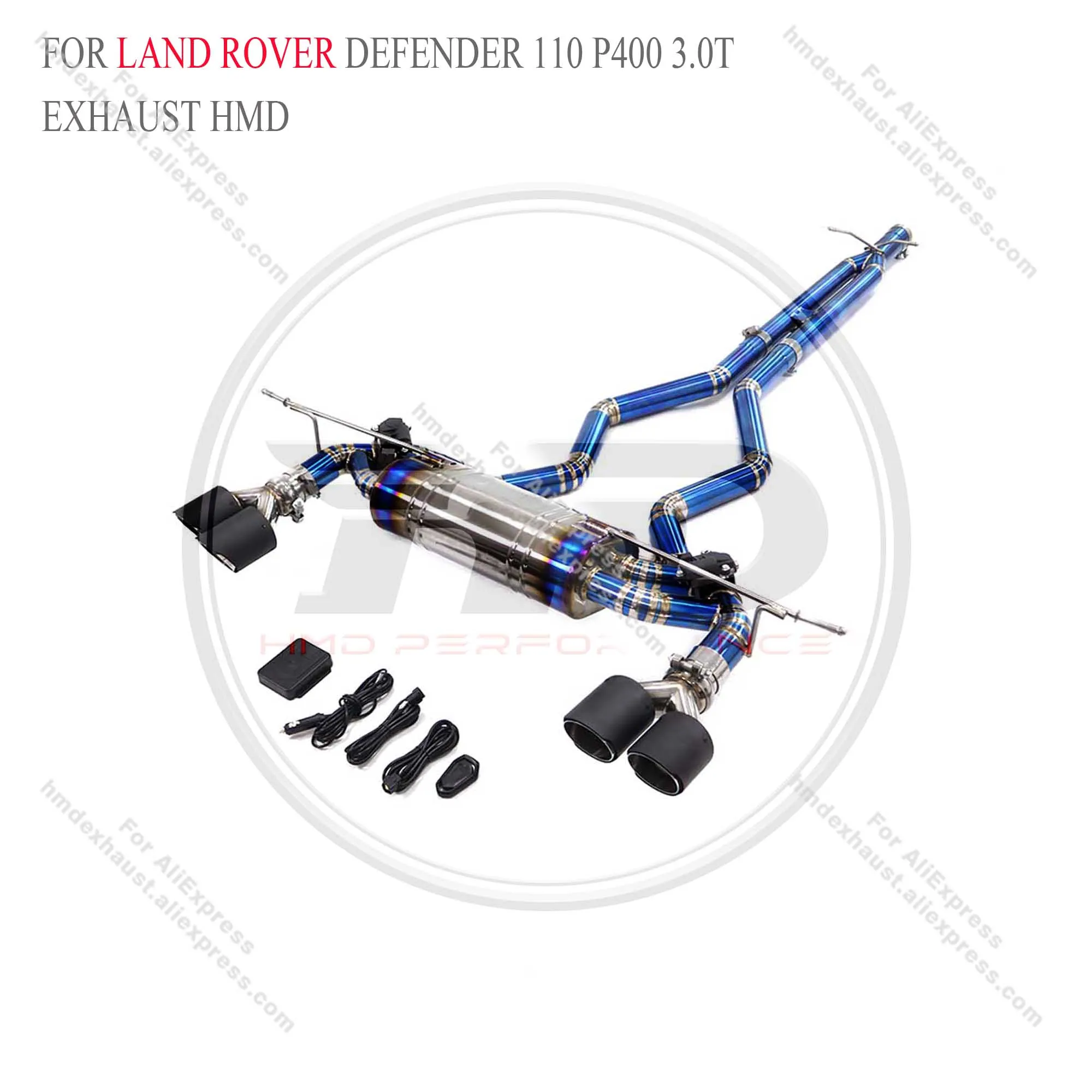 HMD Titanium alloy Exhaust System Performance Catback For Land Rover Defender 110 p400 3.0T Muffler With Valve