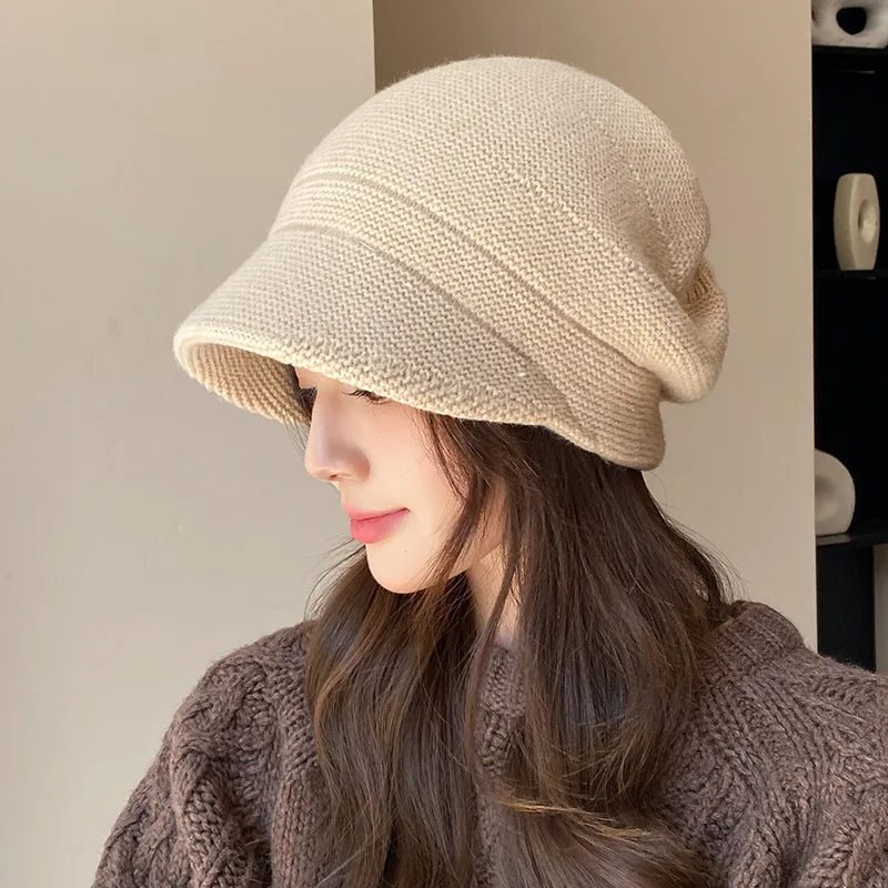 Women's Autumn Winter Chemotherapy Cap Outgoing Hats Small Face Effect Windproof Warm Cozy Cuddly Letter Patterned Caps