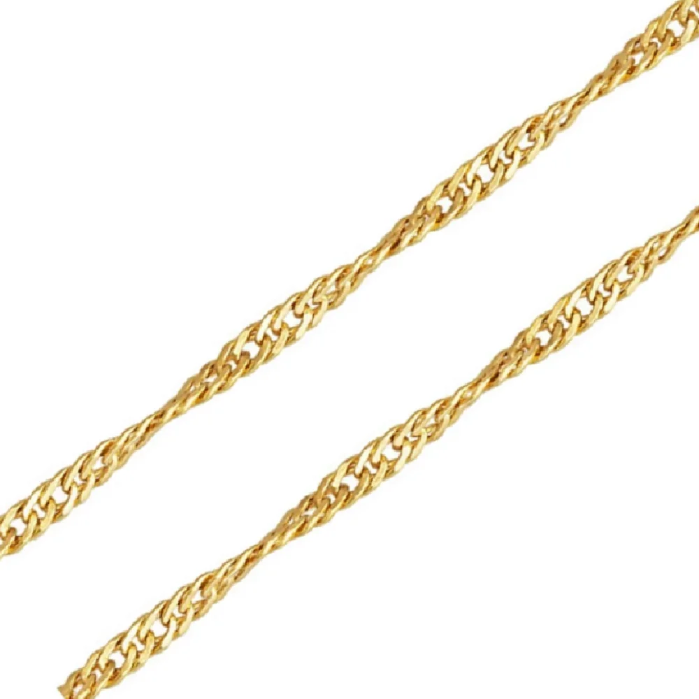 14K Gold Filled Bulk Unfinished Twist Singapore Chain 1.8mm for Necklace Footage 3.28ft(about 1m)