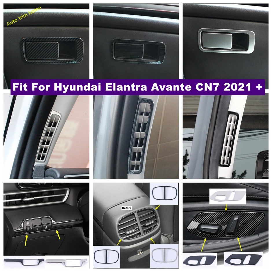 Pillar A Light Switch Armrest Box Rear Air Vent AC Outlet Cover Trim For Hyundai Elantra Avante CN7 2021 - 2023 Car Accessories