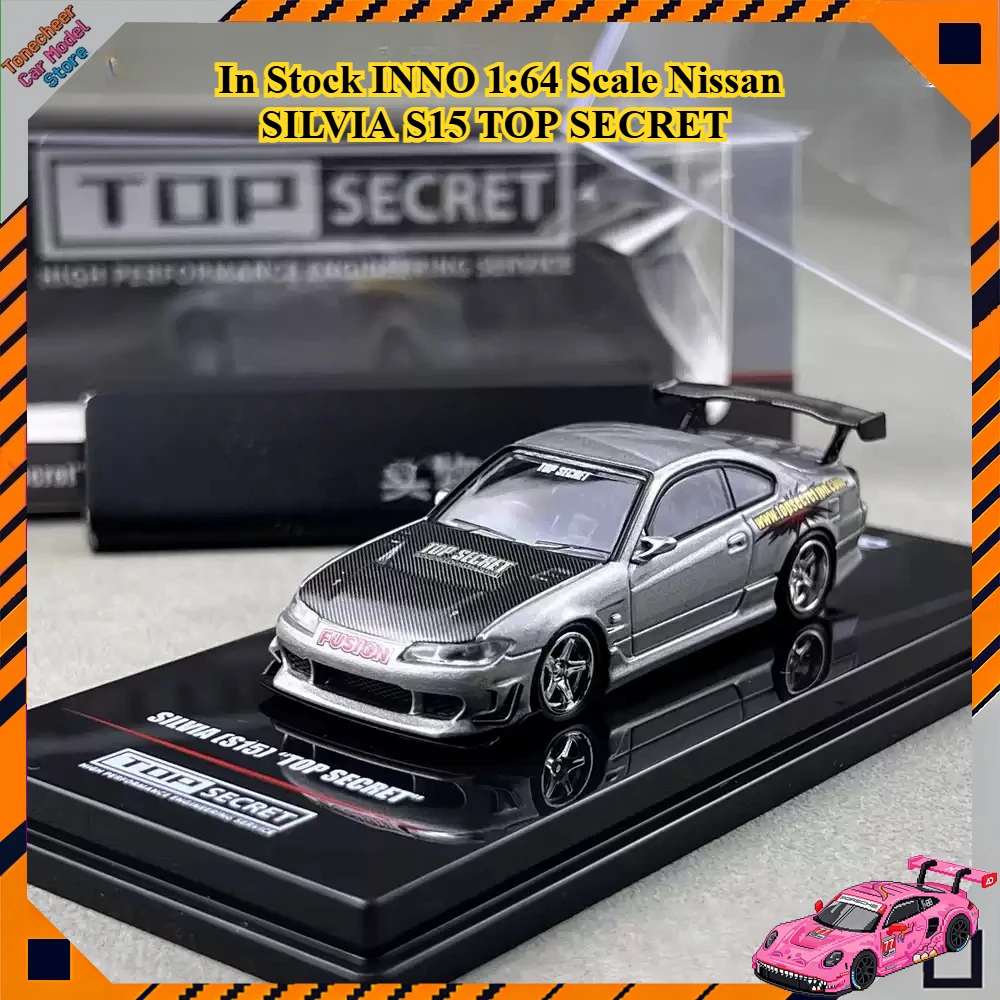 

In Stock INNO 1:64 Scale Nissan SILVIA S15 TOP SECRET Roxy Alloy Car Model Miniature Diecast Collection Ornament Hobby Toys Gift