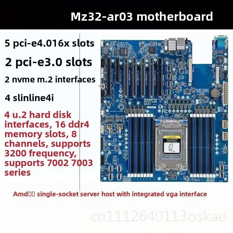 MZ32-AR0 PCI-E4.0 main board supports 280W 7H12/7R32/7T83 disassembly 90% new
