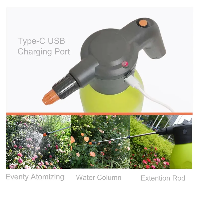 B50C Electric Sprayer Bottle-Garden Sprayer,Plant Mister With Adjustable Nozzles,For Indoor/Outdoor Plants,2L