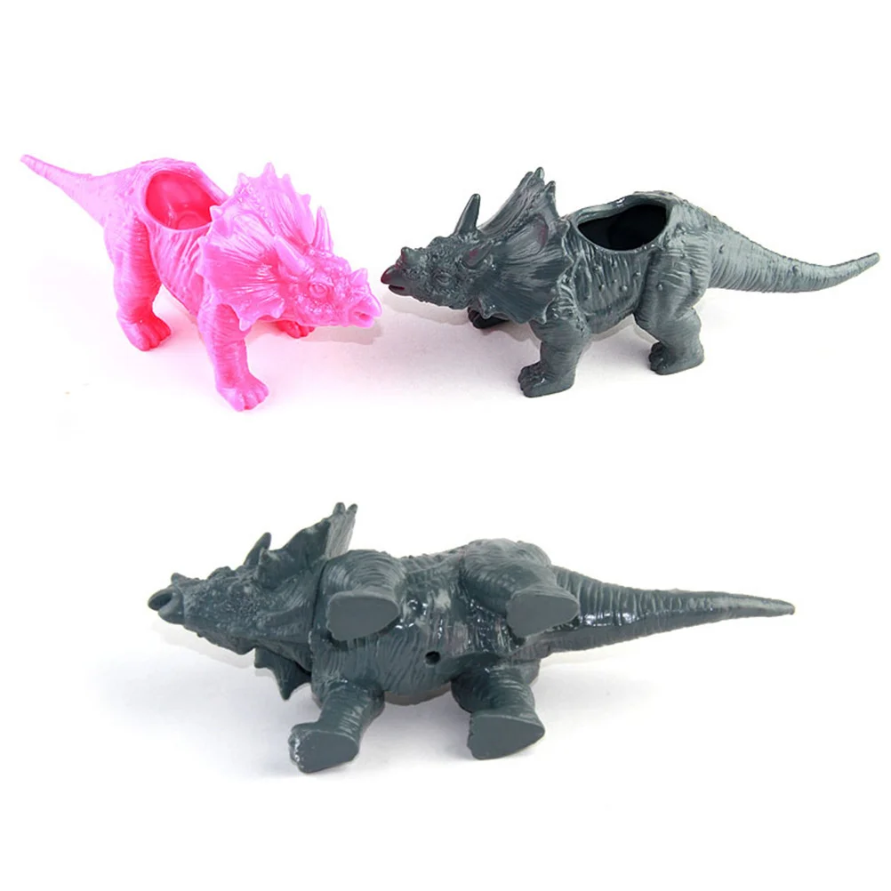 

Creative Simulated Triceratops Shape Plastic Flower Pot for Succulents Cactus Mini Plant Container Home Office Decor Grey