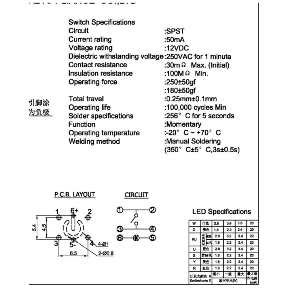 2Pcs Taiwan 6 Feet 10*10 With Red Light Key Switch Tact Switch Button With RESET Symbol Hat Switch