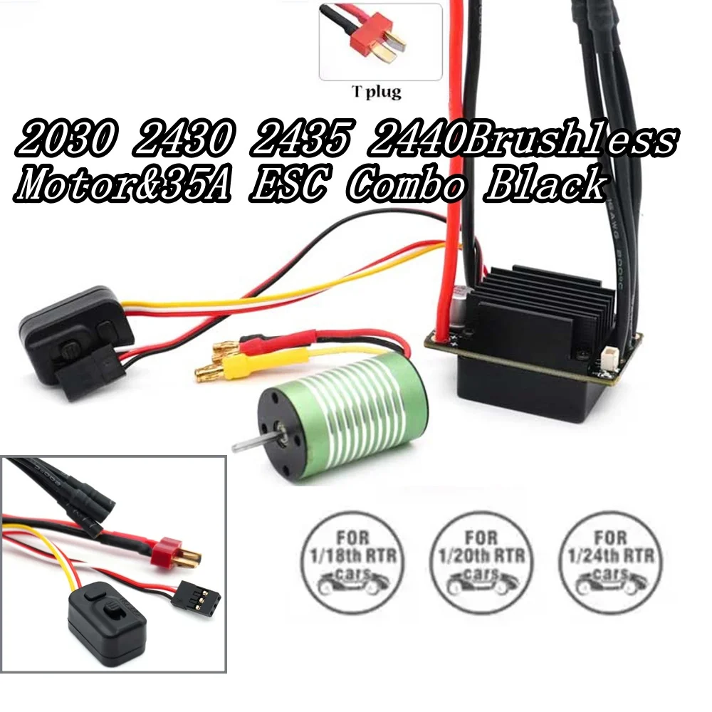

2030/2430/2435/2440 4000KV/5300KV/5800KV/9200KV Двигатель и бесщеточный регулятор 35A для 1/18 1/16 HSP Redcat Traxxas HPI Tamiya RC Car Truck