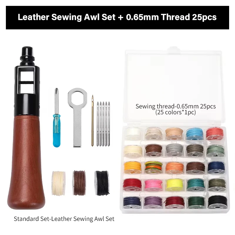 WUTA Leder Nähen Ahle Faden Kit Hand Nähmaschine Werkzeuge Kit Leder Handwerk Nähen Schuhmacher Leinwand Reparatur