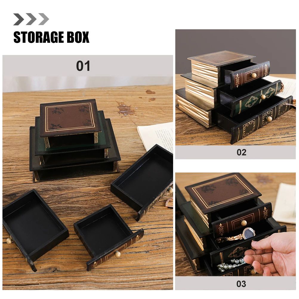 

Retro Decorative Book Shape Storage Box Home Office Desk ganizer Key Coin Jewelry Holder Entrance Multifunctional