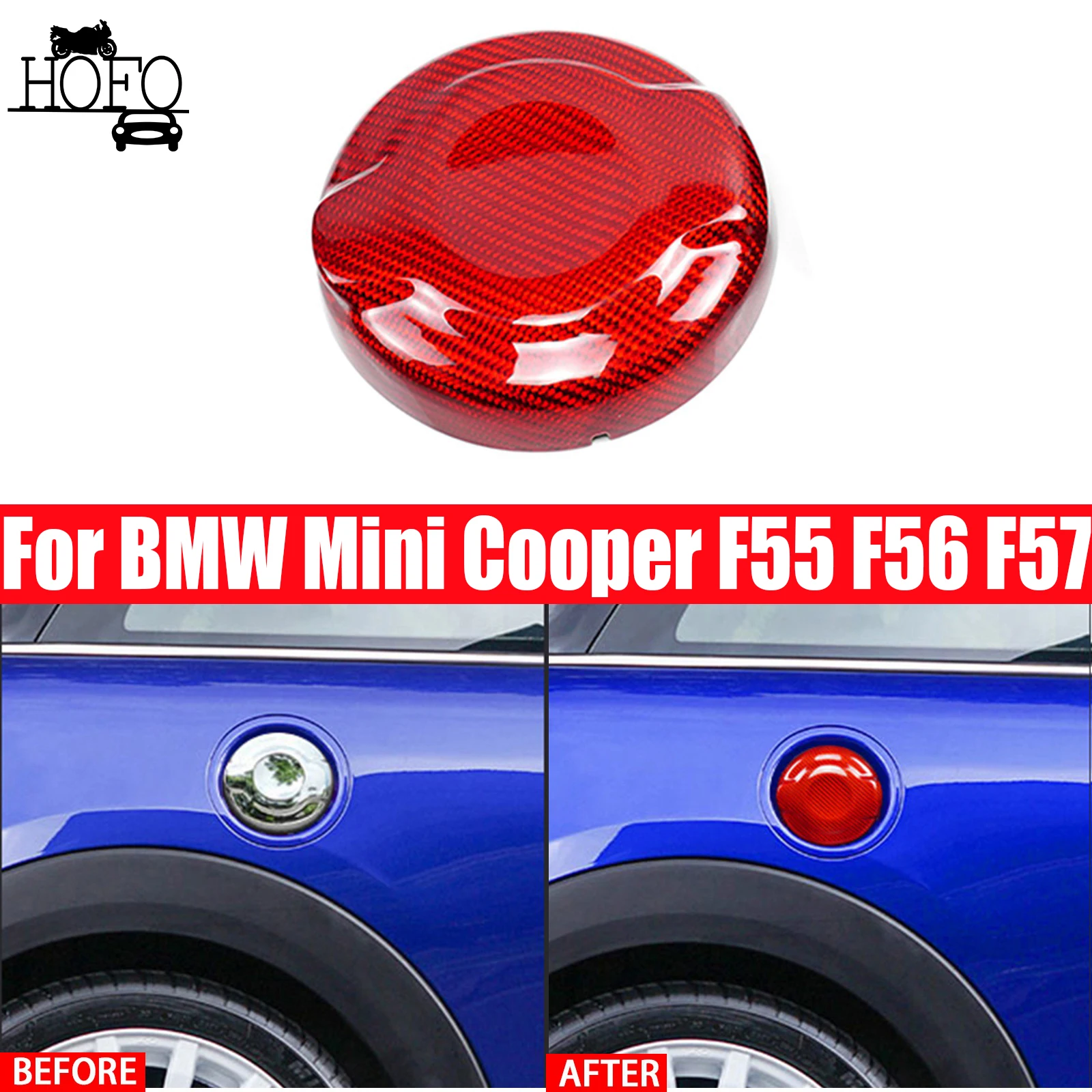 

Carbon Fiber Pattern Car Fuel Tank Cap Cover Case Housing Sticker For BMW Mini Cooper F55 F56 F57