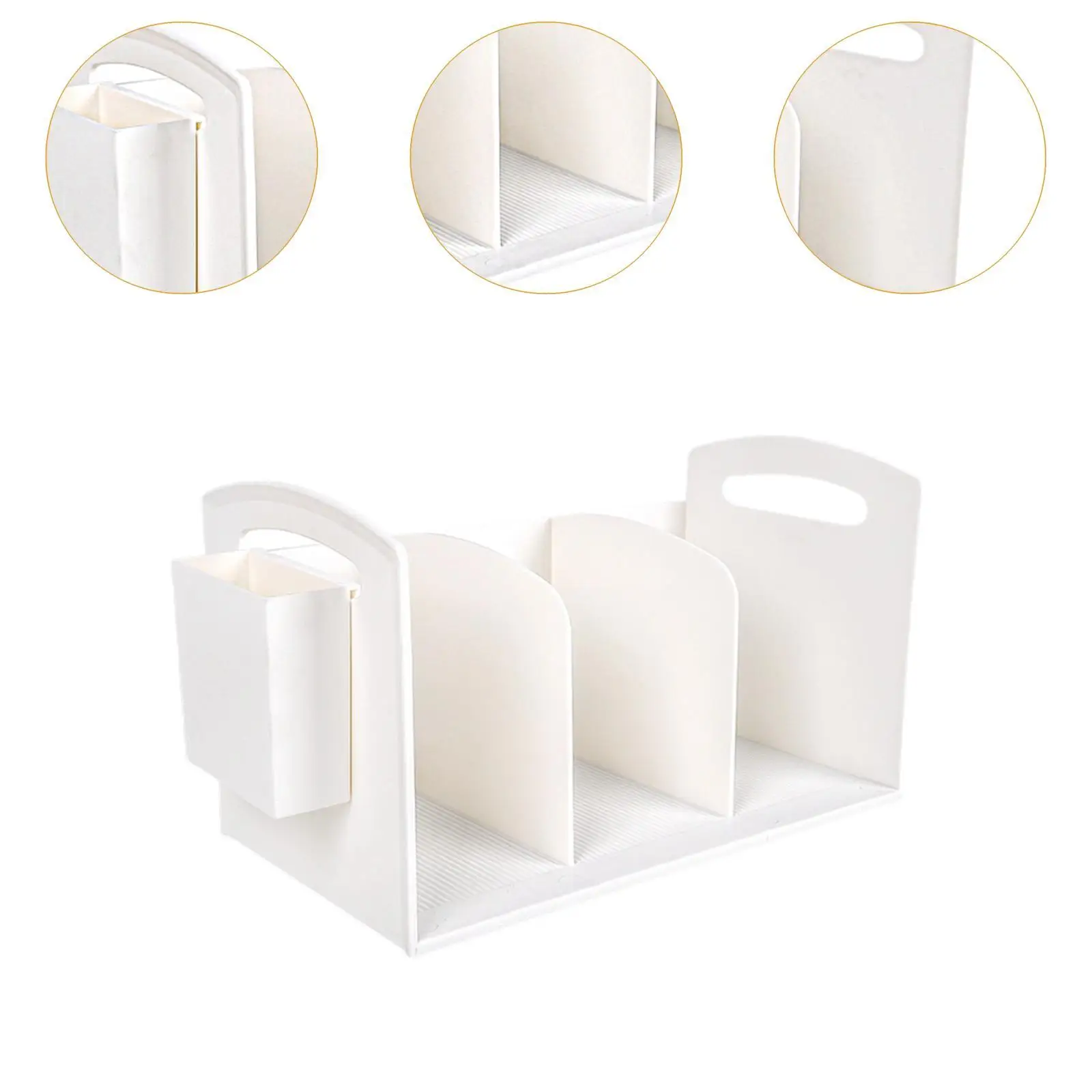 Desktop Book End File Rack Multifunction 3 Grids Desk Book Support Desk Sorting Rack for Stationery Notebooks Home Children