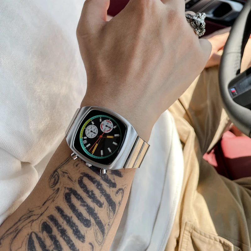 CILOA orologi da uomo quadrati per uomo retrò automatico steeldive da uomo al quarzo inossidabile di lusso maschile nuovo in orologio da uomo di marca