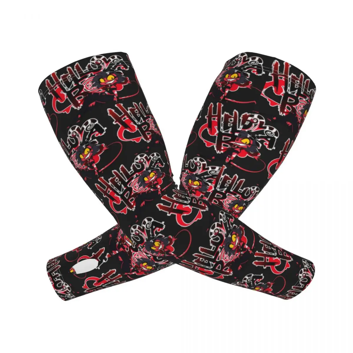 أكمام أذرع تبريد خارجية من Helluva Boss Millie، غطاء حماية من الأشعة فوق البنفسجية للصيف من الحرير الجليدي لركوب الدراجات وأكمام وشم