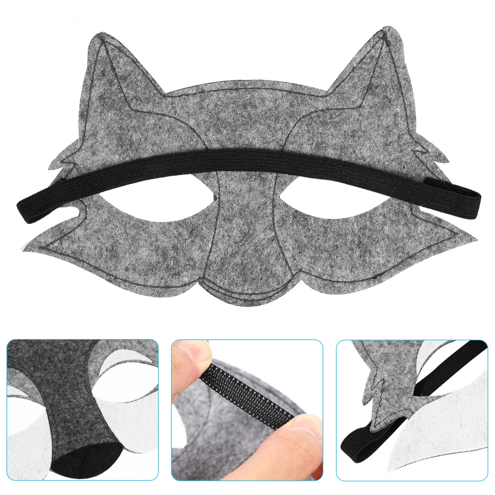 Wolf Head Mask Cosplay Costume Dress up Face for Kids Cover Halloween Half Felt