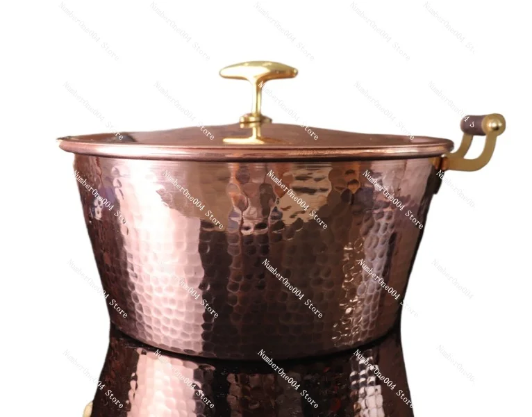 Applicable to Copper pot with two ears, pure copper hot pot, pure soup pot, hammer pot with two ears, handmade  pot