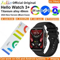 Smartwatch 2024 New Official Original Hello Watch 3 Plus ULTRA 49mm AMOLED 4G ROM NFC GPT Compass Bluetooth Call Clock Men Women