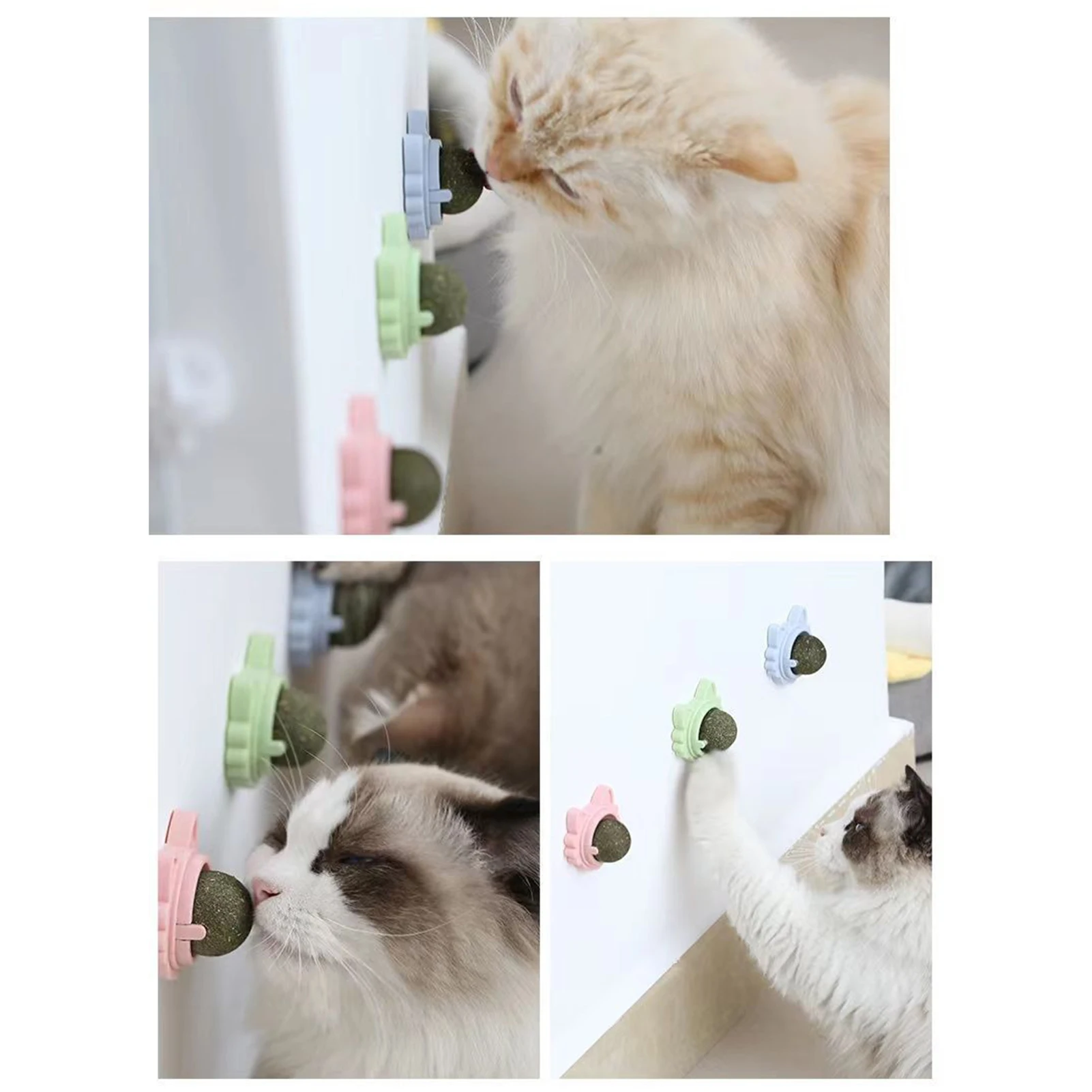 

Self-Adhesive Cat Shape Catnip Ball For Cat Lickable Teeth Cleaning Cat Bite Toy Pet Product