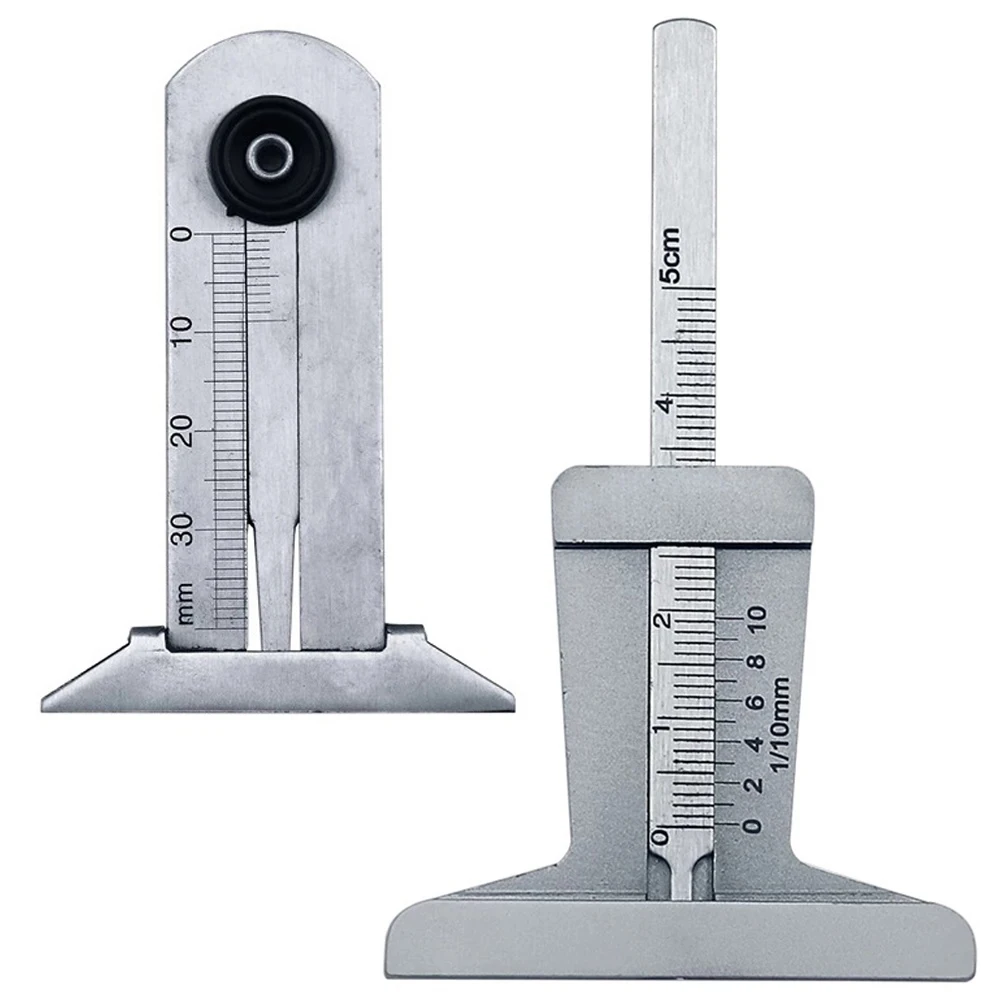 2PCS Depth Gauge Meter 0-30mm 0-50mm Stainless Steel For Car Tyre Tire Tread Depth Gauge Meter Ruler Caliper Measure Tool