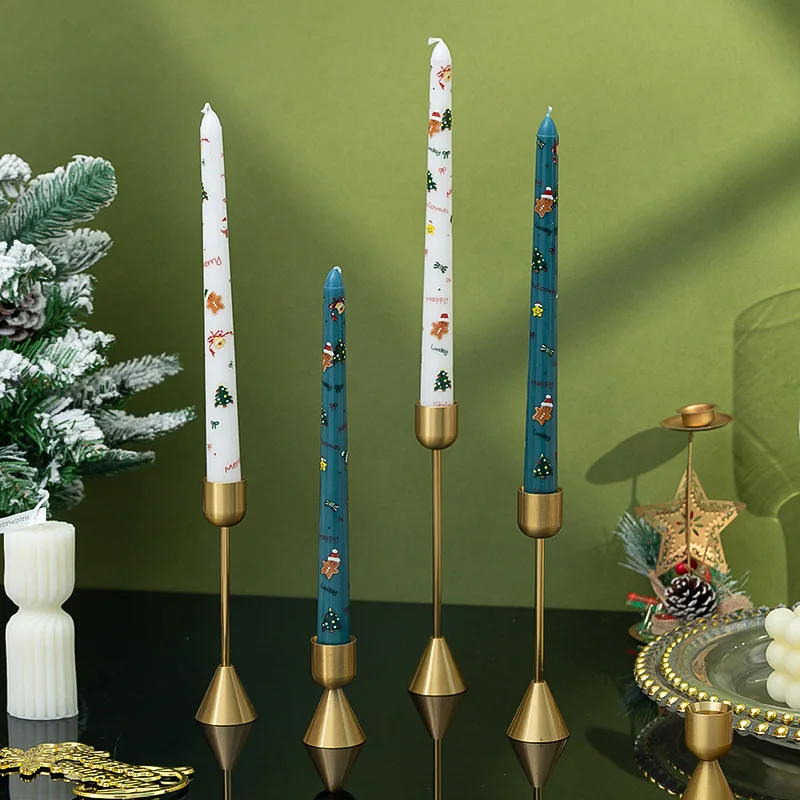 

Creative Christmas Candles Handmade Soy Wax Christmas Decorative Candle Gifts Printed Pole Wax Ornament