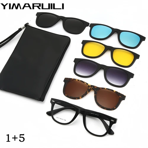 YIMARUILI gafas magnéticas polarizadas ultraligeras con Clip para hombres y mujeres protección UV gafas graduadas ópticas montura 12214