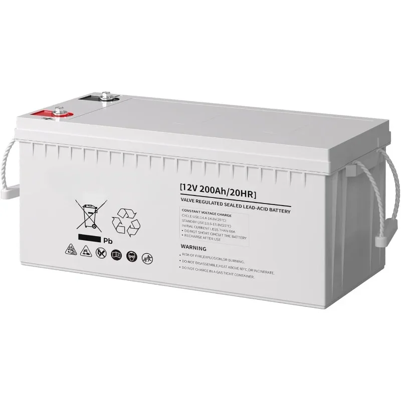 

Deep Cycle AGM Battery 12 Volt 200Ah, 3% Self-Discharge Rate, 2000A Max Discharge Current, Safe Charge Most Home