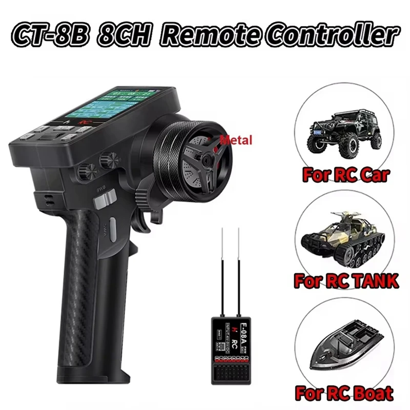 CT-8B 8CH Transmitter Remote Controller 2.4Ghz Radio+F-08A Receiver For RC Model Car Boat Drone Quadcopter Accessories