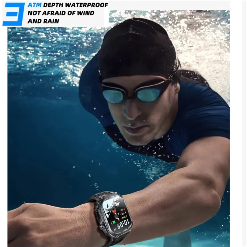 2025 reloj inteligente al aire libre hombre mujer 3ATM impermeable Smartwatch deportes Bluetooth llamada reloj de pulsera brújula para iPhone Android