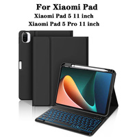 Keyboard Case for Xiaomi Pad 5 11 lnch, For Xiaomi Pad 5 Pro 11 lnch Tablet Case with Pencil Holder and Bluetooth Keyboard