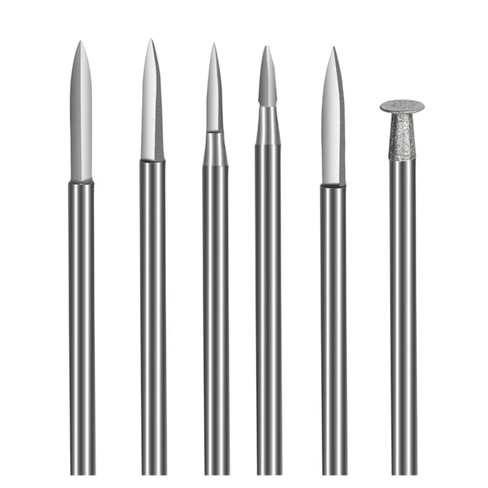 

6Pcs Wood Carving Drill Bits Kit Metal For Rotary Tool Engraving Crafts Grinding Tool 3mm/2.35mm Shank